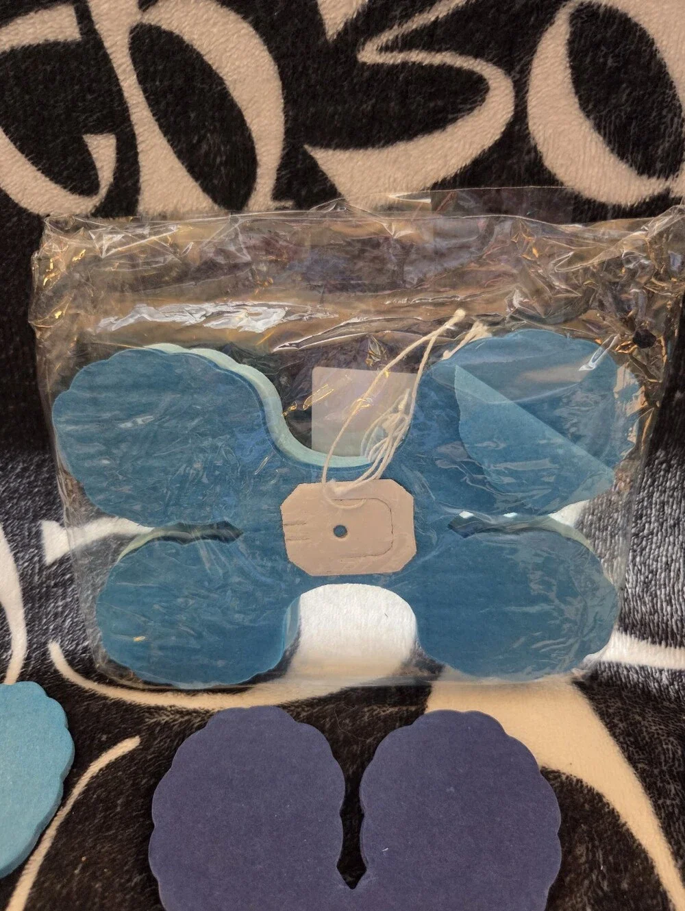 6-Pack Blue Theme Four Leaf Clover Tissue Paper Flower Garlands, NWT
